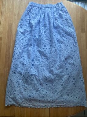Universal Thread Women’s Light Blue Eyelet Maxi Skirt Size XS 100% Cotton